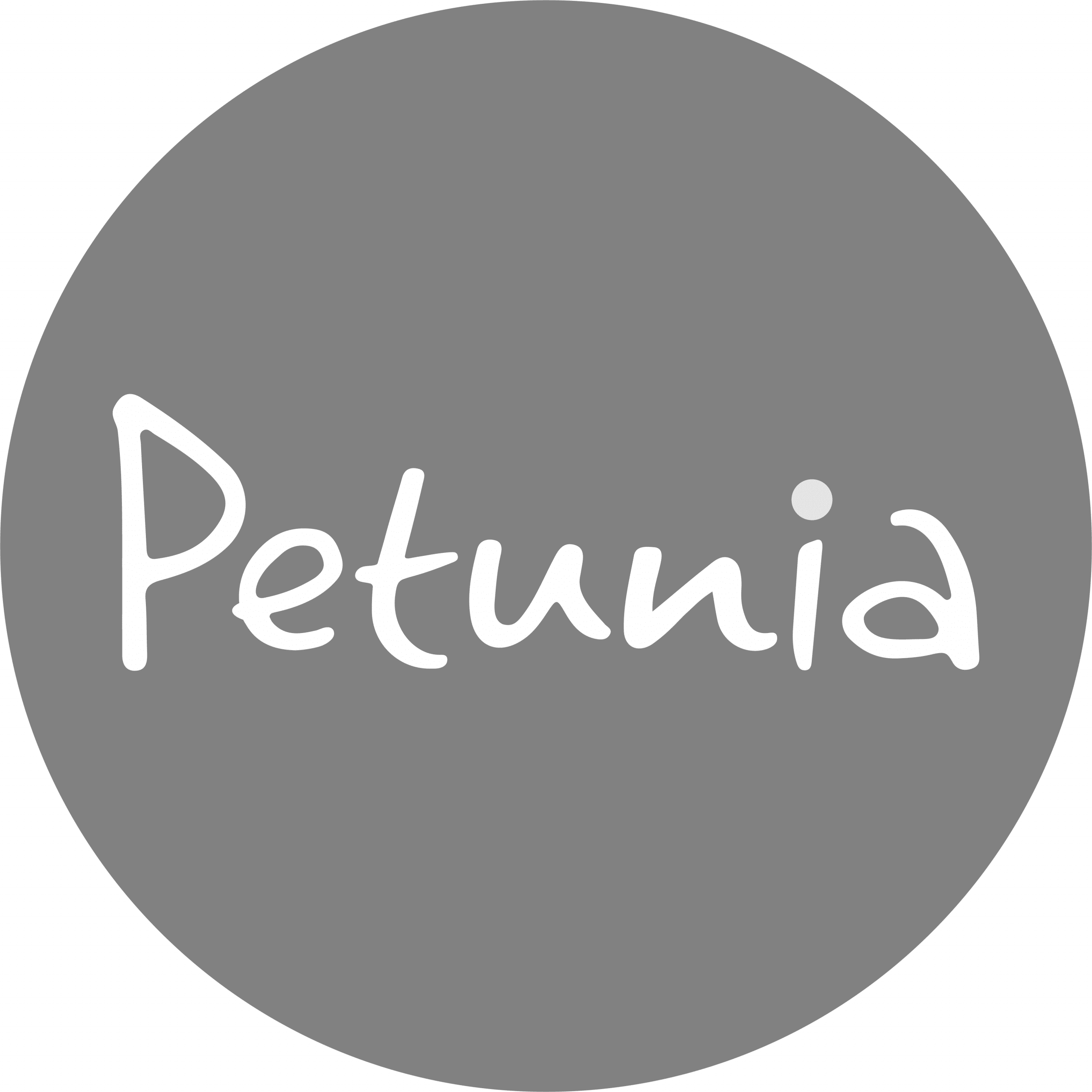 Logo de Petunia en escala de grises