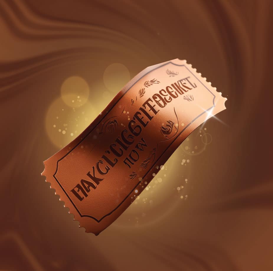 Ticket dorado de Chocoland de Fontanar