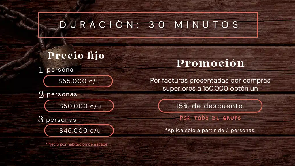 Mision Sin Escape Precios